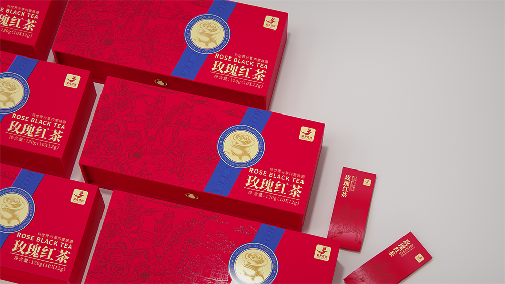 玫瑰红茶包装设计